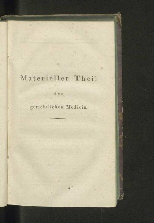 II. Materieller Theil der gerichtlichen Medicin.