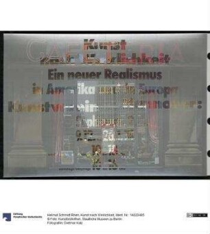 Kunst nach Wirklichkeit
