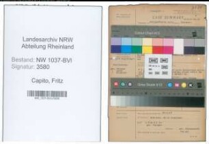 Entnazifizierung Fritz Capito , geb. 12.11.1887 (Bahninspektor)