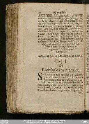 Cap. I. De Ecclesia Graeca in genere.