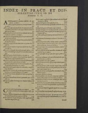 Index in pract. et differentias iuris