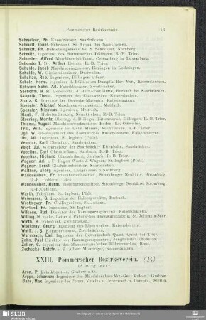 XXIII. Pommerscher Bezirksverein.