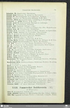 XXIII. Pommerscher Bezirksverein.