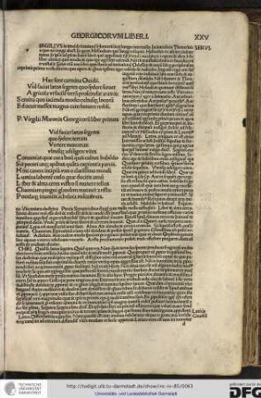 Publii Virgilii Maronis Georgicorum liber primus.