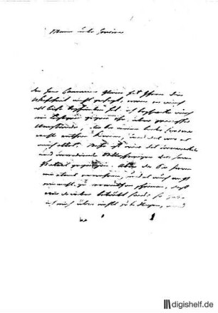 1: Brief von Justus Möser an Jenny Friederici
