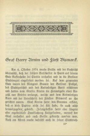 Graf Harry Arnim und Fürst Bismarck