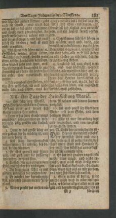 XIII. Am Tage der Heimsuchung Mariä