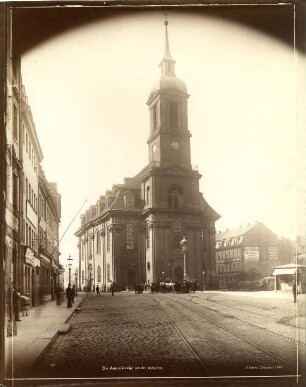 Dresden-Altstadt, Annenkirche. Ansicht mit Turm von Osten