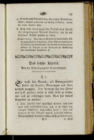Das sechste Kapitel. Von der Widerlegung der Einwendungen.