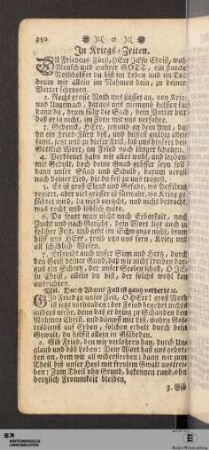 In Kriegs-Zeiten.