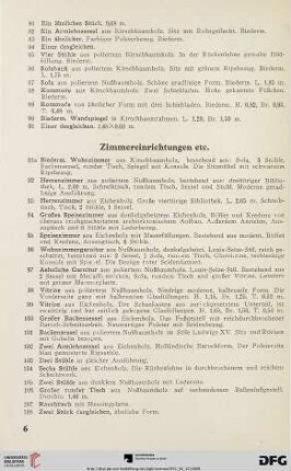 Zimmereinrichtungen etc. (Nr. 91a-135)