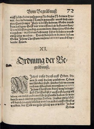 Ordnung der Begräbnuß.