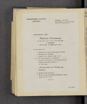 Einladung zur Bürgerversammlung; Zeitungsausschnitt