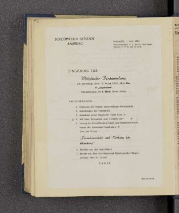 Einladung zur Bürgerversammlung; Zeitungsausschnitt