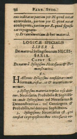 Logicae Specialis.