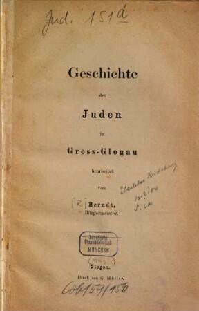 Geschichte der Juden in Gross-Glogau