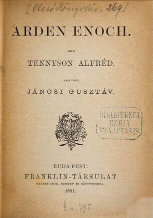 Arden Enoch : Angolból Jánosi Gusztáv