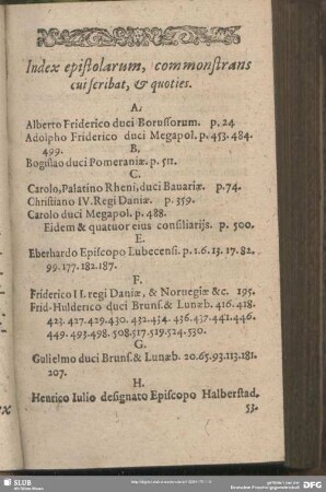 Index epistolarum, commonstrans cui scribat, & quoties