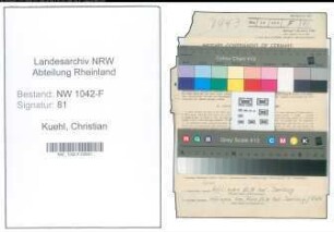 Entnazifizierung Christian Kuehl , geb. 20.01.1909 (Zollbeamter)