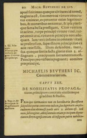 Caput XXIX. De Nobilitatis Propagatione, principum comitatu eiusdemque gradibus & studio.