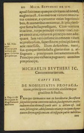 Caput XXIX. De Nobilitatis Propagatione, principum comitatu eiusdemque gradibus & studio.