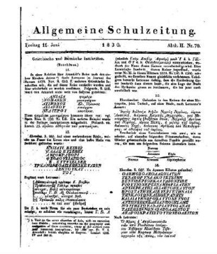 Griechische und Römische Inschriften : (Beschluss)