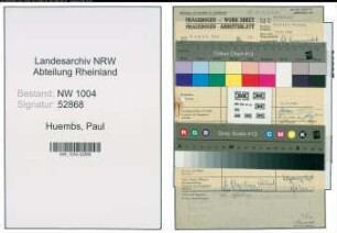 Entnazifizierung Paul Huembs , geb. 21.01.1903 (Schlosser)