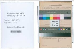 Entnazifizierung Heinrich Schneider , geb. 22.04.1880 (Verw.Direktor)