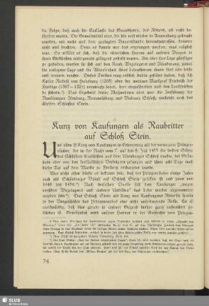 Kunz von Kaufungen als Raubritter auf Schloß Stein