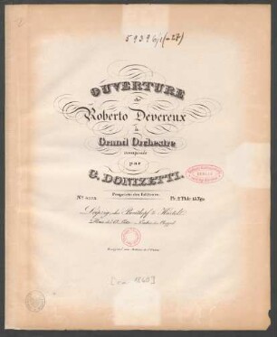 Ouverture de Roberto Devereux à grand orchestre