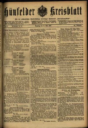 Ausgabe vom Samstag, den 17. Mai 1919.