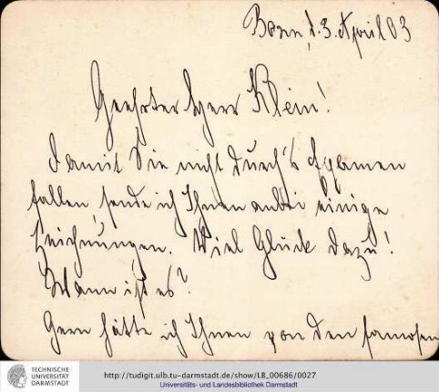 Brief vom 03.04.1903
