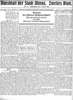 Nummer 14. Zweites Blatt. : Sonnabend, den 5. April 1924