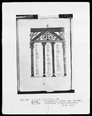Evangeliar mit Capitulare, Palastschule Karls des Kahlen — Kanon X, Folio 14verso