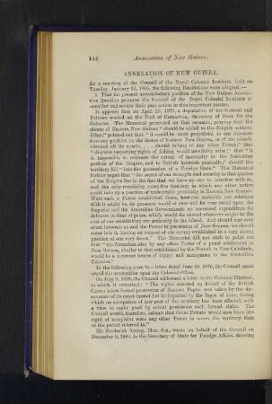 Annexation of New Guinea: Resolutions Adopted by the Council.