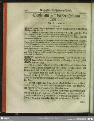 Epistel am Fest der Erscheinung Christi. Esai LX. v. 1. --- 6. Vers. 1.