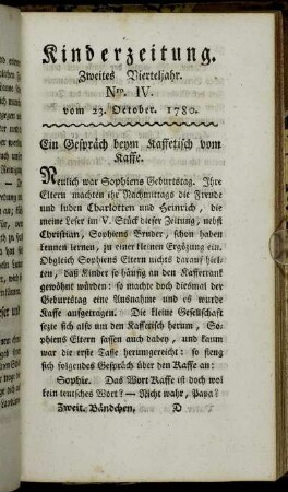 Nro. IV. vom 23. October 1780