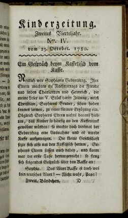 Nro. IV. vom 23. October 1780