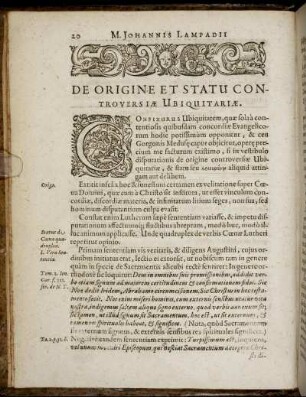 De Origine Et Statu Controversiæ Ubiquitariæ.