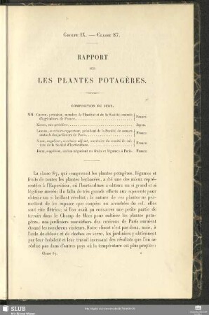 [Rapport Sur Les Plantes Potagères]