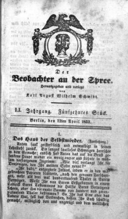 15. Stueck, 12. April 1852