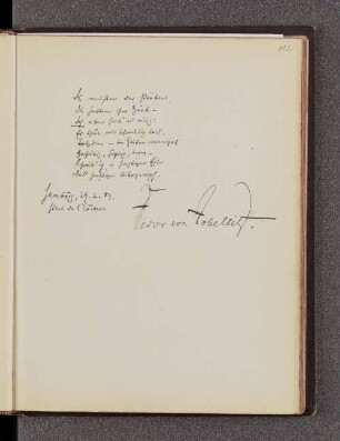 Fedor von Zobeltitz. – Hamburg, 29.02.1904