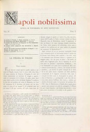 Napoli nobilissima : rivista di arti, filologia e storia. 4. 1895
