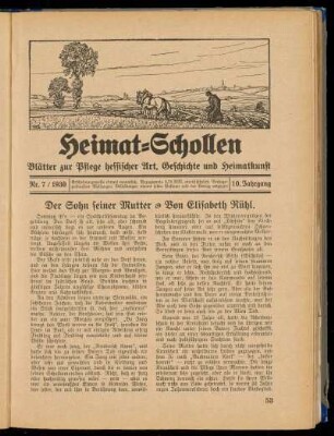 Heimat-Schollen 10. Jahrgang, Nr. 7, 1930