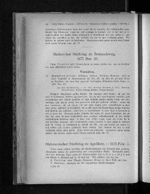 Sächsischer Städtetag zu Braunschweig. 1477 Dec. 28.