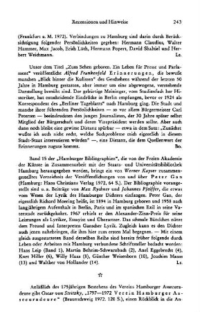 Kayser, Werner :: Peter Gan, mit Beitr. von Max Rychner und Johannes Pfeiffer, (Hamburger Bibliographien, 15) : Hamburg, Christians, 1972