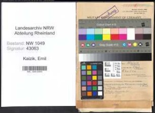 Entnazifizierung Emil Kaizik , geb. 06.10.1894 (Lehrer)