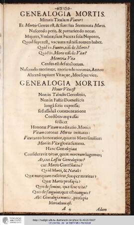 GENEALOGIA MORTIS.