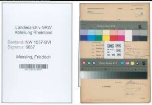 Entnazifizierung Friedrich Messing , geb. 08.06.1903 (Vertreter)