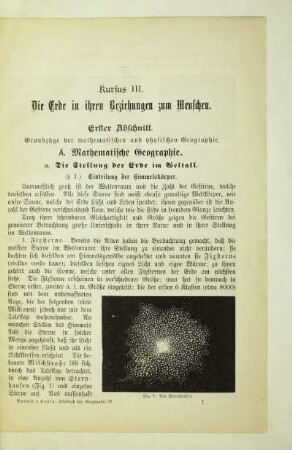 Erster Abschnitt. Grundzüge der mathematischen und physischen Geographie